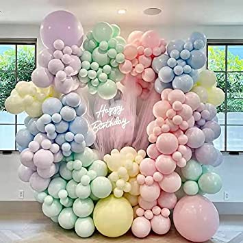 Pastel Balloon Arch Kit - 135 PCS Rainbow Balloons Garland Kit Decoration Balloons for Birthday Party Wedding Boy or Girl Gender Reveal Background Decoration