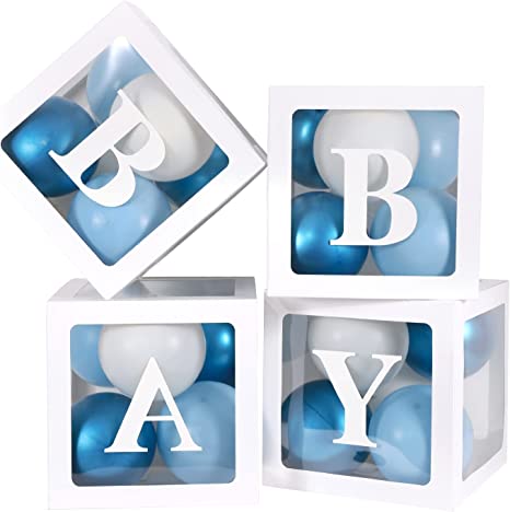 "Baby Shower Decorations, Leixi Transparent Baby Block Balloon Box"