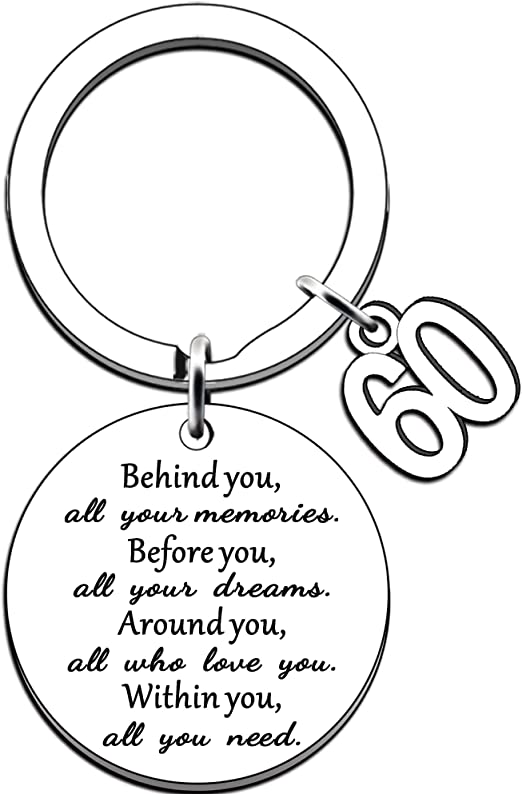 " Lovely 60th Birthday Keyring: Gifts for Women and Men, 60th Wedding Anniversary Keyring for Him and Her"
