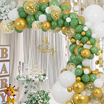 Balloon Arch Kit - 124pcs Sage Green Balloons Arch Kit - Perfect for Baby Showers!
