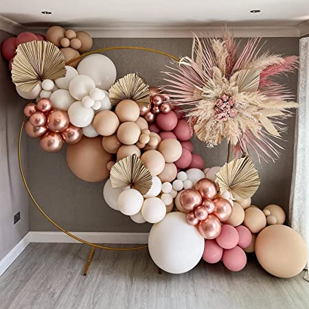 Balloon Arch Kit, 138pcs Balloon Arch, Retro Apricot Balloon Garland Kit, Nude Pink White Balloons for Girls, Boys, Baby