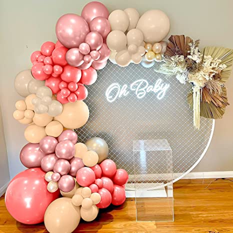 Apricot Balloon Garland Kit - 171 Pcs Latex Nude Balloons, Balloon Arch Tape, Tying Tool, and Glue Dots - Beige Balloon Arch Kit for Wedding, Birthday, Baby Shower, and Par