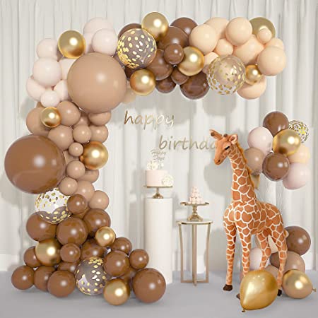 Blush Nude Double-Stuffed Apricot Gold Metallic Latex Cofetti Bal