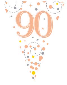 "Elegant Rose Gold Birthday Party Flag Banner - Perfect for 90th Birthdays"