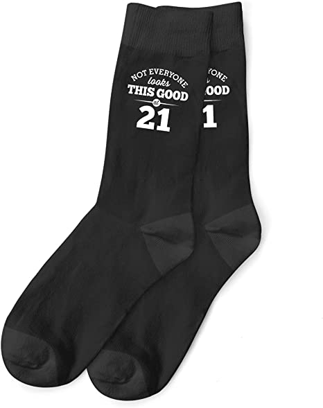 21st Birthday Gift Socks Men's Funny Present Keepsake for Size 6-11