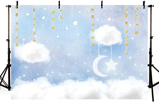 7x5ft Blue and White Cloud Photo Studio Backdrop Props Perfect for Prince Birthday Boy Baby Shower Party Decorations