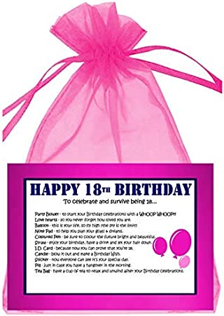 "Wishes Can Come True 18th Birthday Survival Kit | Pink Gift Card Present"