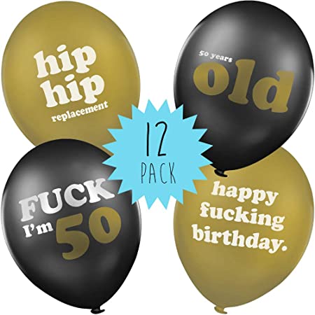 "Funny Rude Lockdown Birthday Balloons: Pack of 12 for 50th Birthday Party Decorations"