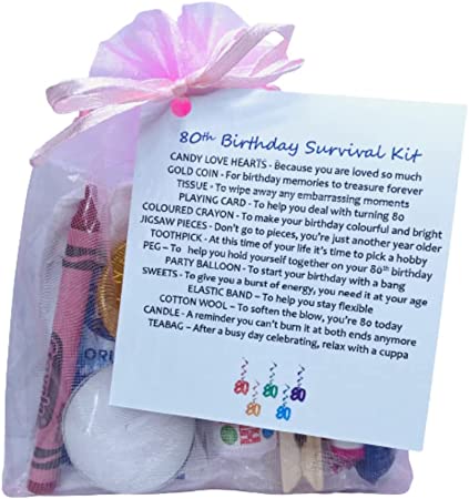 "Birthday Present Survival Kit - Unique Gift Card Keepsake for Various Milestone Birthdays"