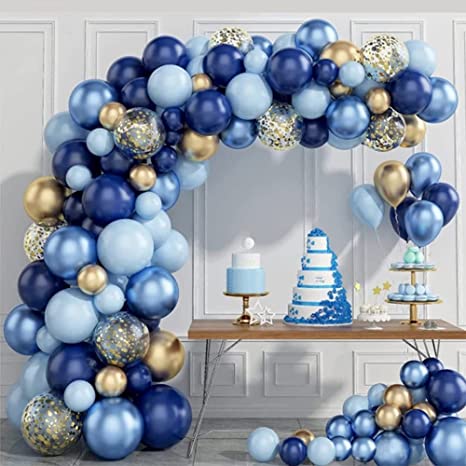 135PCS Reusable Blue And Gold Balloon Garland Kit - Perfect for DIY Decorations!