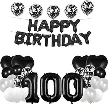 "Add Elegance to Your Birthday Decorations with Black Gold 100th Birthday Table Decoration Set"