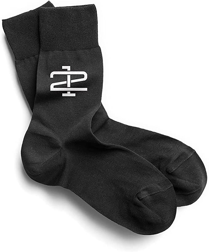 21st Birthday Gift Black 21 Monogram Ankle Socks for Men Size 6-11