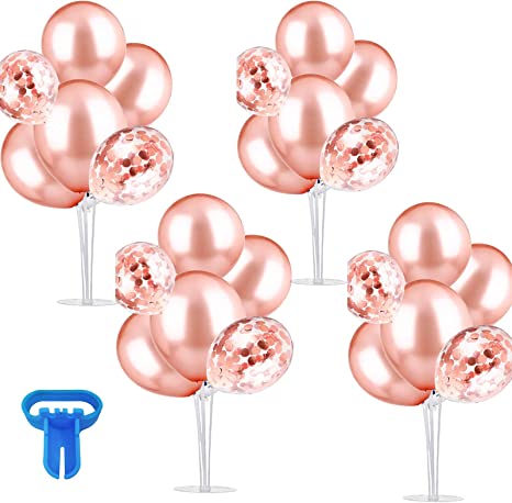 "Table Balloons Stand Kit - Rose Gold Latex Balloons - Party Decorations"