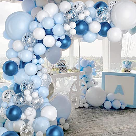 Blue White Balloons Arch Kit 103PCS - Perfect for baby showers and happy birthdays!