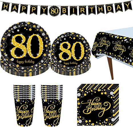 "Cheers to 80 Years! Party Decorations Kit - Stunning Set for 80th Anniversary Celebration"