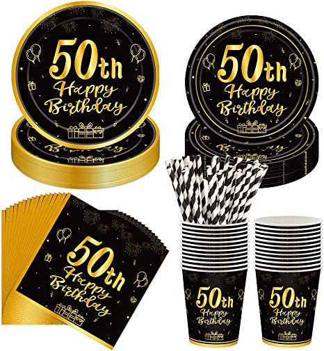 "Formemory 50th Birthday Party Decorations Kit: Tableware Set for a Memorable Celebration"
