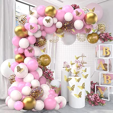 "Pink Balloon Arch Kit - Perfect for Your Little Girl's Birthday!"