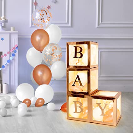 Rose Gold Baby Shower Decorations Box Kit A beautiful and elegant way to celebrate the arrival of your new baby!