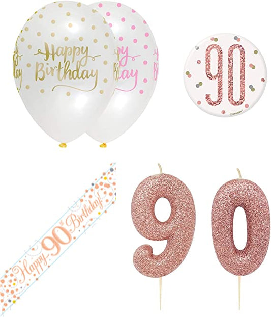 "90th Glass Birthday Card Cross Stitch Kit - Handmade Card for a Special Birthday"