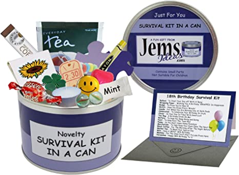 "Survival Kit In A Can 18th Birthday | Humorous Happy 18th Gift & Card | Novelty Fun Tin"