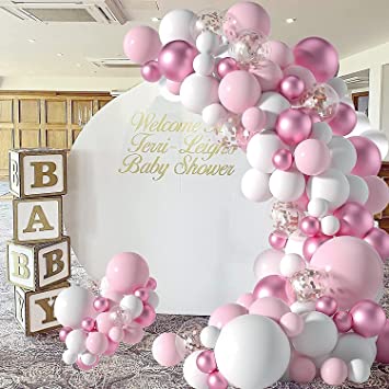 "Pastel Pink Balloons Arch Garland Kit Perfect for Baby Girl Showers!"