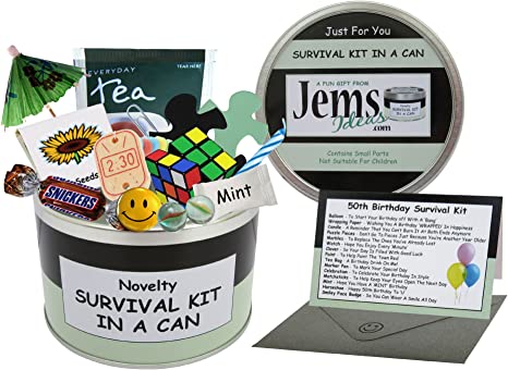 "Happy 50th Birthday All-In-One Gift & Card: Novelty Fun in a Customizable Can"