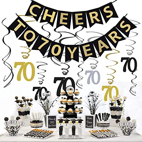 "JeVenis 70th Birthday Party Decorations Kit - Celebrate 70 Years Old in Style"