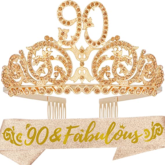 "Make Her Feel Special on Her 90th Birthday - Tiara, Sash & Decorations"
