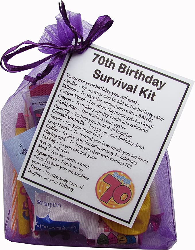 "SMILE GIFTS UK 70th Birthday Survival Kit Gift: Fun Novelty Birthday Present"