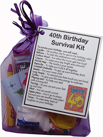 SMILE GIFTS UK 40th Birthday Survival Kit - Novelty 40th Birthday Gift, 40th Birthday Present, 40th Gift, 40th Present, 40th Birthday